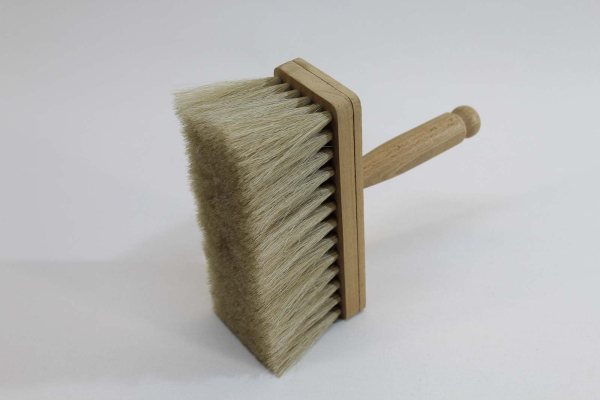 Maler-Deckenbürste eckig 18 x 7 cm mit Holzgriff / Rosshaar hell